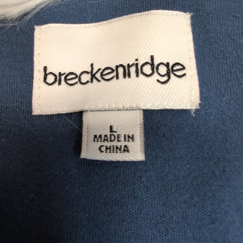 Breckenridge Sweater Womens L Blue Cardigan Button Up Embroidery Butterfly - Picture 6 of 11